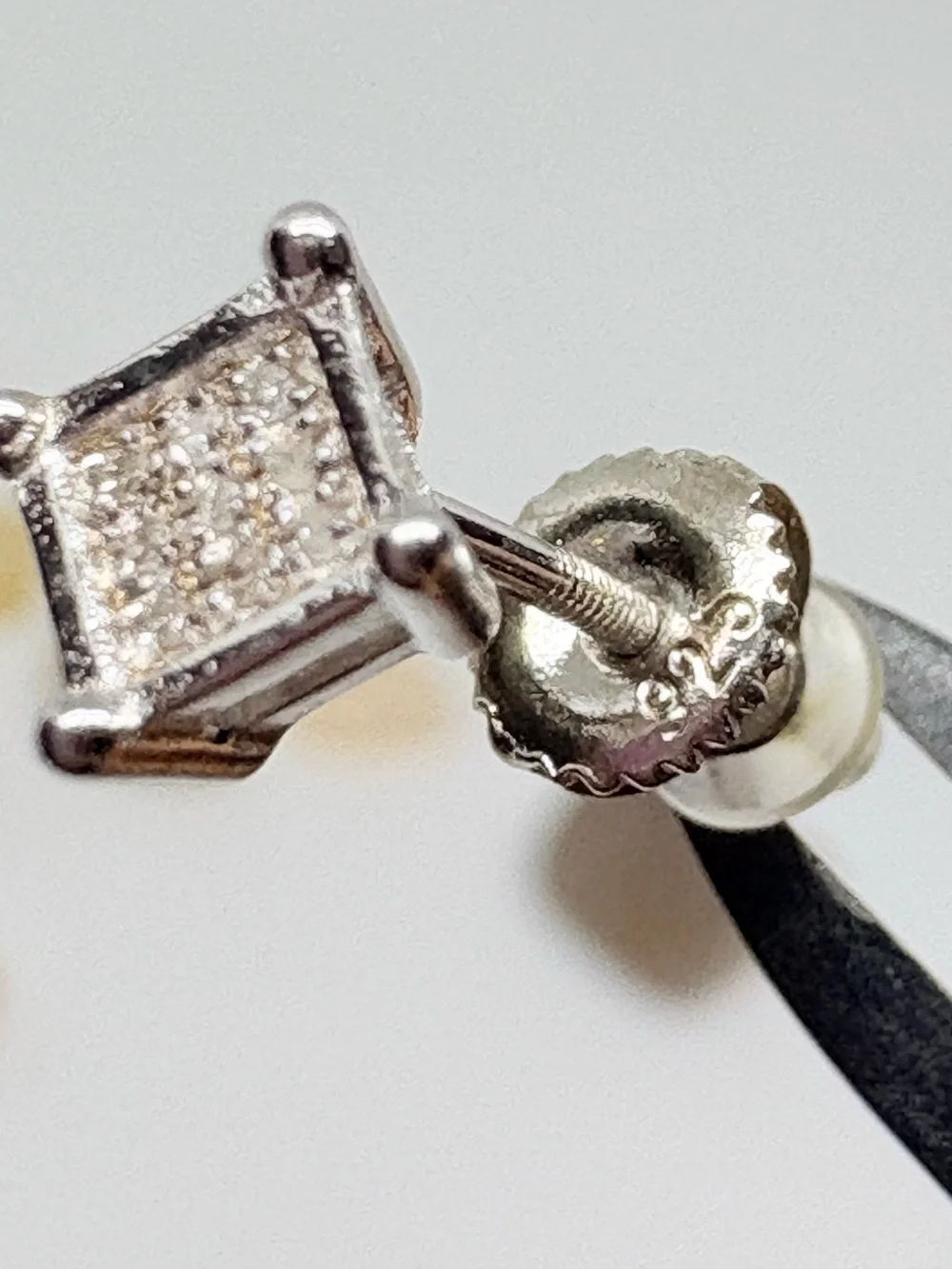 Natural Diamonds Sterling Silver Stud Earrings